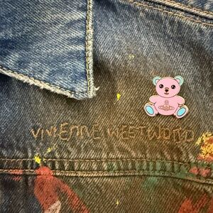 Vivienne Westwood Denim Jacket with Vibrant Accents